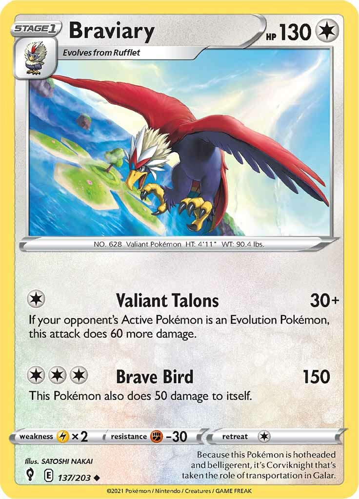 Braviary (137/203) [Sword & Shield: Evolving Skies] | Card Merchant Takapuna