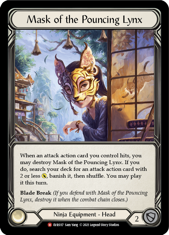 Mask of the Pouncing Lynx [EVR037] (Everfest)  1st Edition Cold Foil | Card Merchant Takapuna