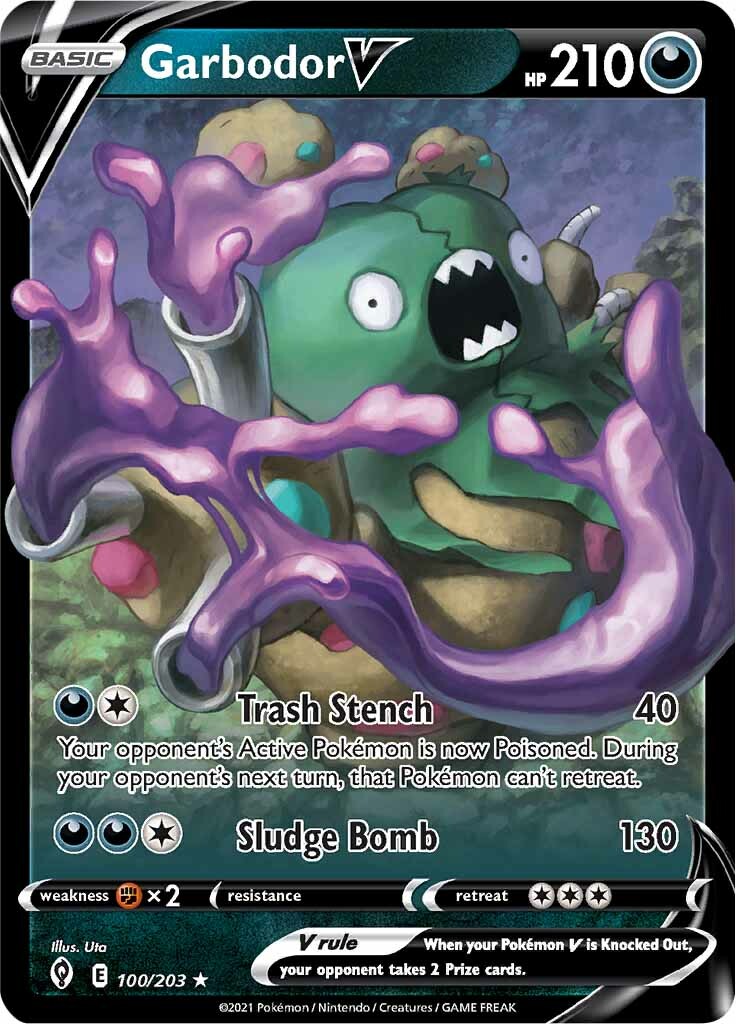 Garbodor V (100/203) [Sword & Shield: Evolving Skies] | Card Merchant Takapuna