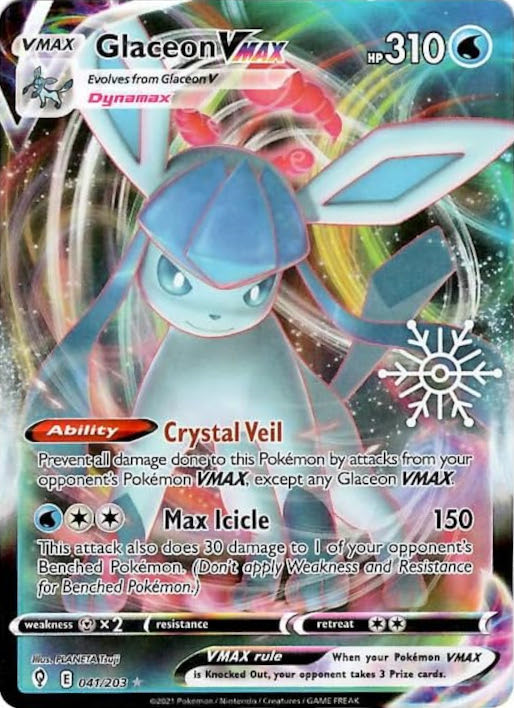 Glaceon VMAX (041/203) (Holiday Calendar) [Sword & Shield: Evolving Skies] | Card Merchant Takapuna