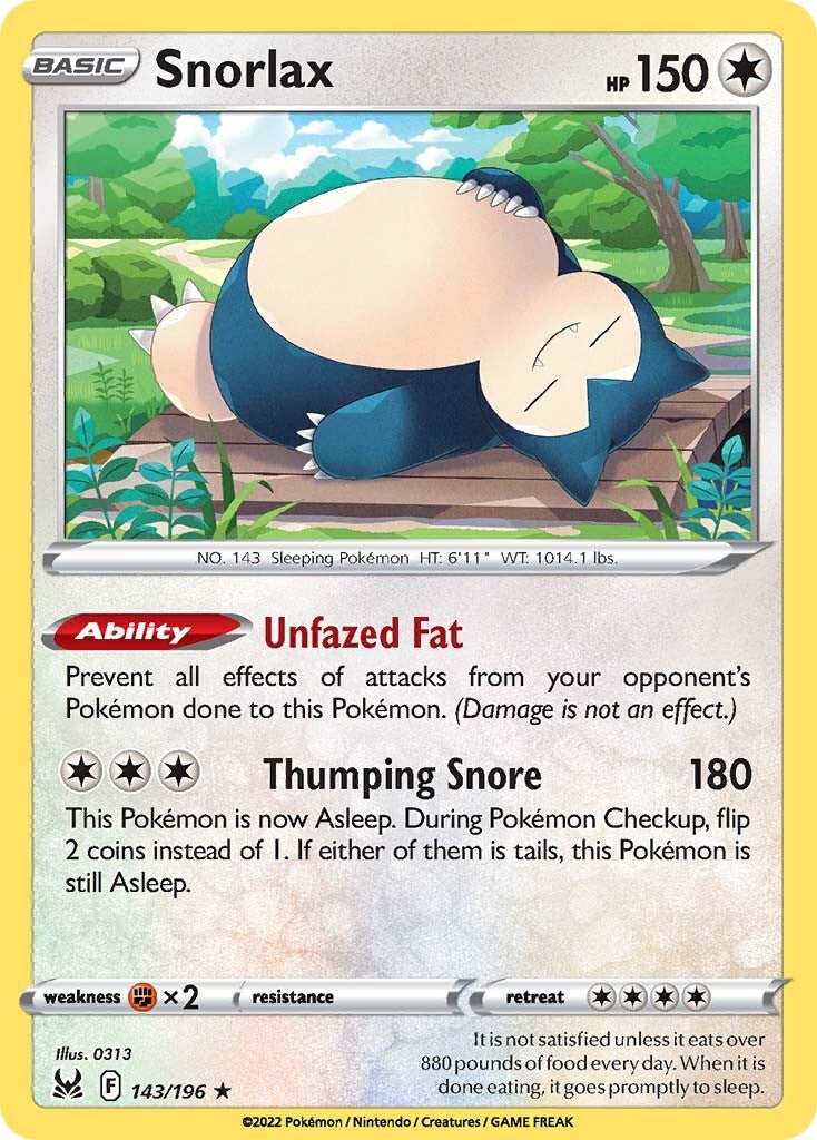 Snorlax (143/196) [Sword & Shield: Lost Origin] | Card Merchant Takapuna