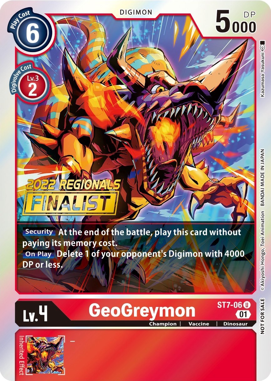 GeoGreymon [ST7-06] (2022 Championship Offline Regional) (Online Finalist) [Starter Deck: Gallantmon Promos] | Card Merchant Takapuna