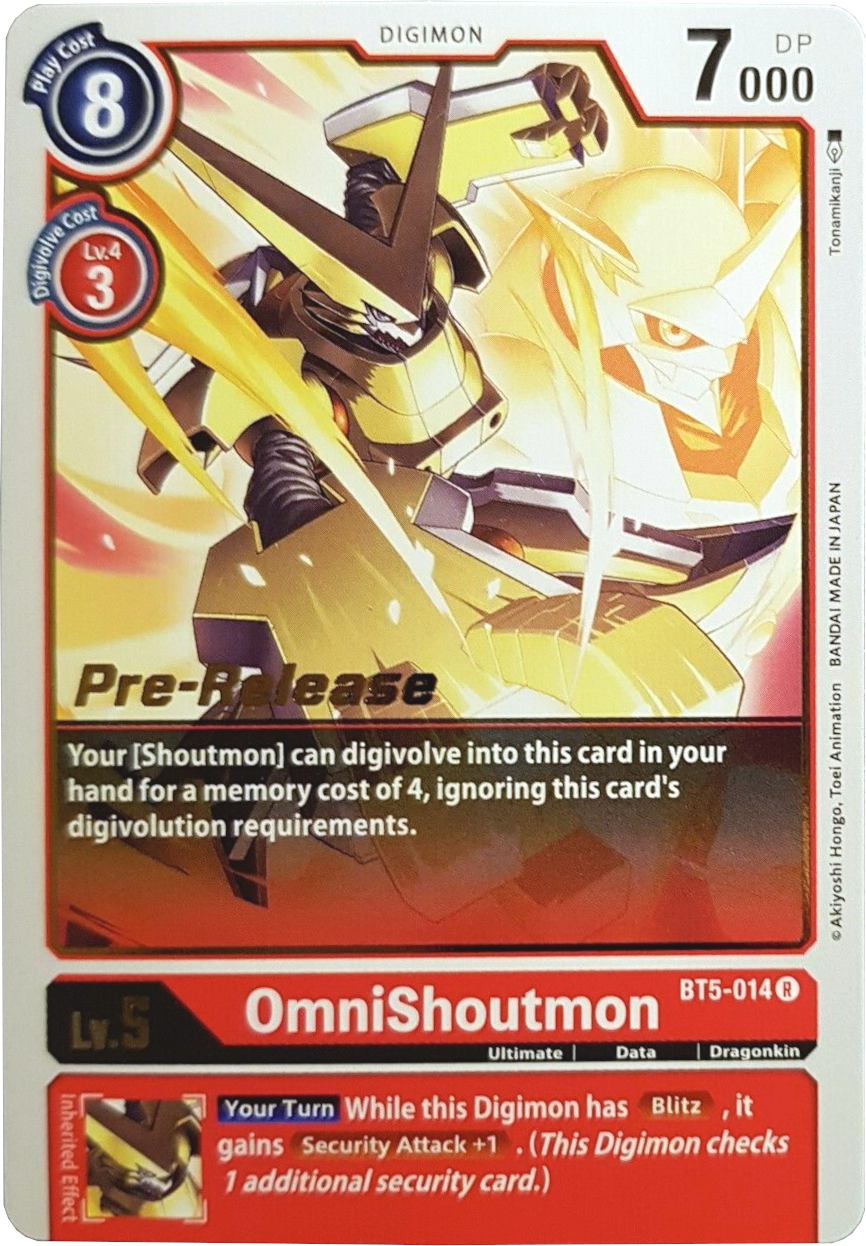 OmniShoutmon [BT5-014] [Battle of Omni Pre-Release Promos] | Card Merchant Takapuna