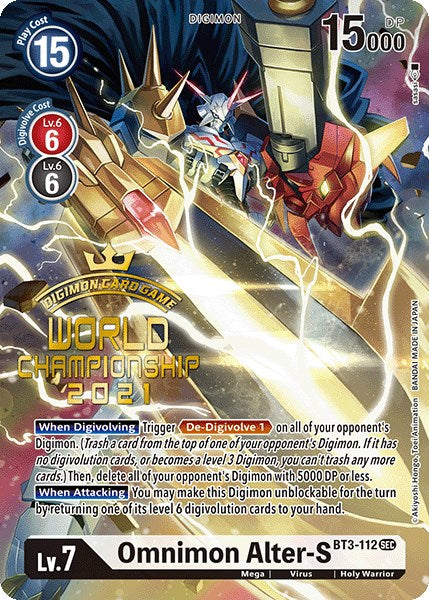 Omnimon Alter-S [BT3-112] (World Championship 2021) [Release Special Booster Promos] | Card Merchant Takapuna