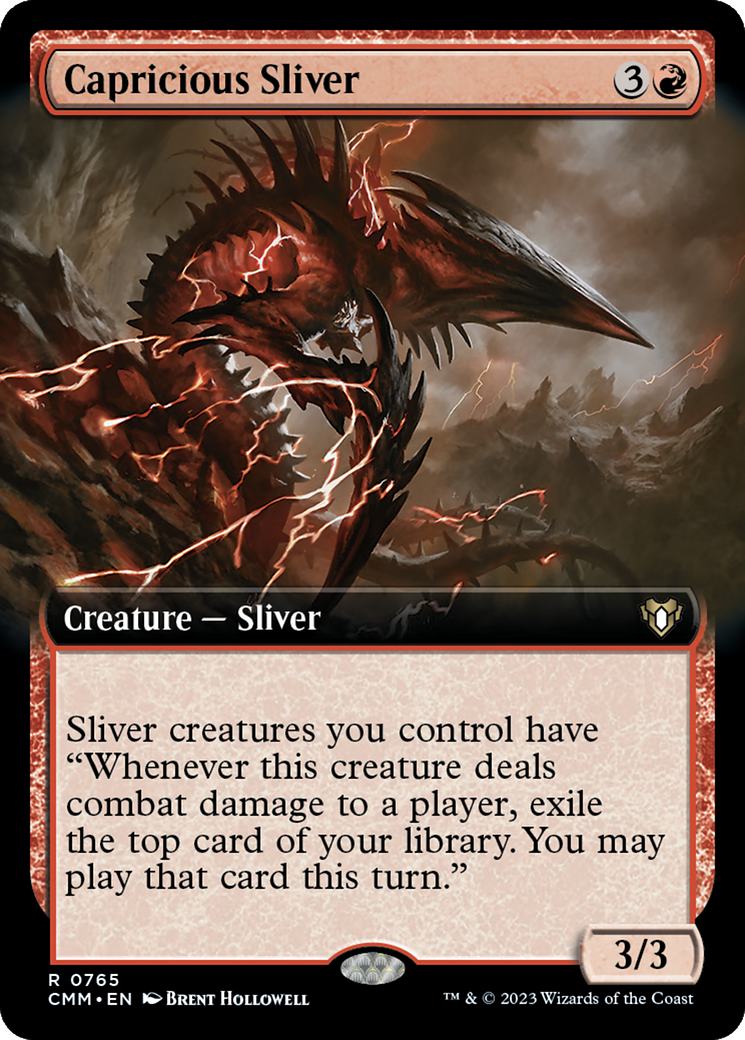 Capricious Sliver (Extended Art) [Commander Masters] | Card Merchant Takapuna