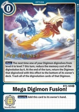 Mega Digimon Fusion! [BT5-109] [Battle of Omni Pre-Release Promos] | Card Merchant Takapuna