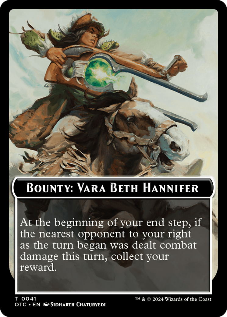 Bounty: Vara Beth Hannifer // Bounty Rules Double-Sided Token [Outlaws of Thunder Junction Commander Tokens] | Card Merchant Takapuna