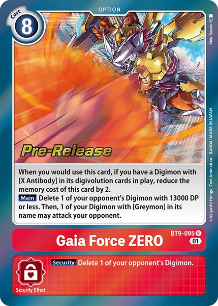 Gaia Force ZERO [BT9-095] [X Record Pre-Release Promos] | Card Merchant Takapuna