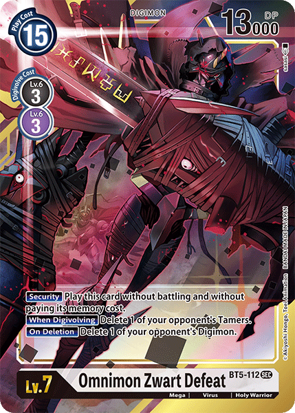 Omnimon Zwart Defeat [BT5-112] (Alternate Art) [Battle of Omni] | Card Merchant Takapuna