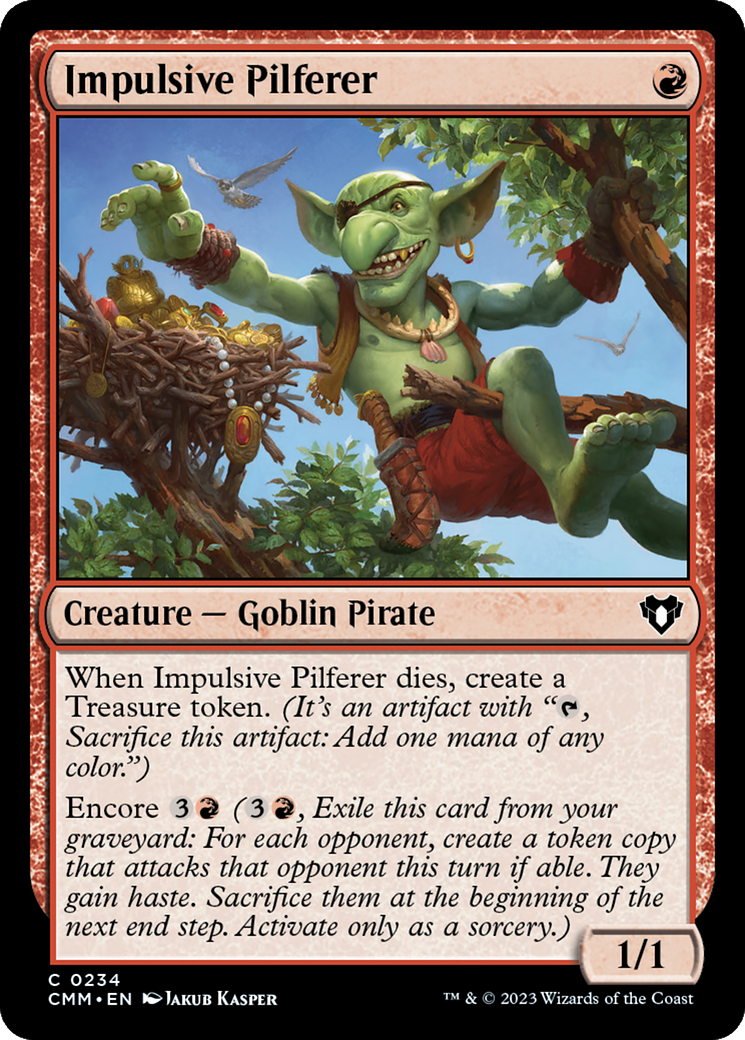 Impulsive Pilferer [Commander Masters] | Card Merchant Takapuna