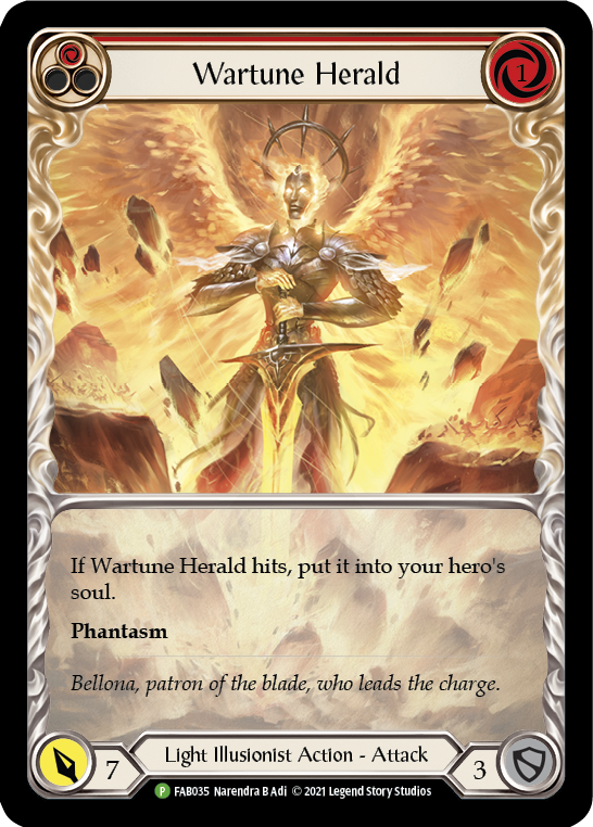 Wartune Herald (Red Extended Art) [FAB035] (Promo)  Rainbow Foil | Card Merchant Takapuna