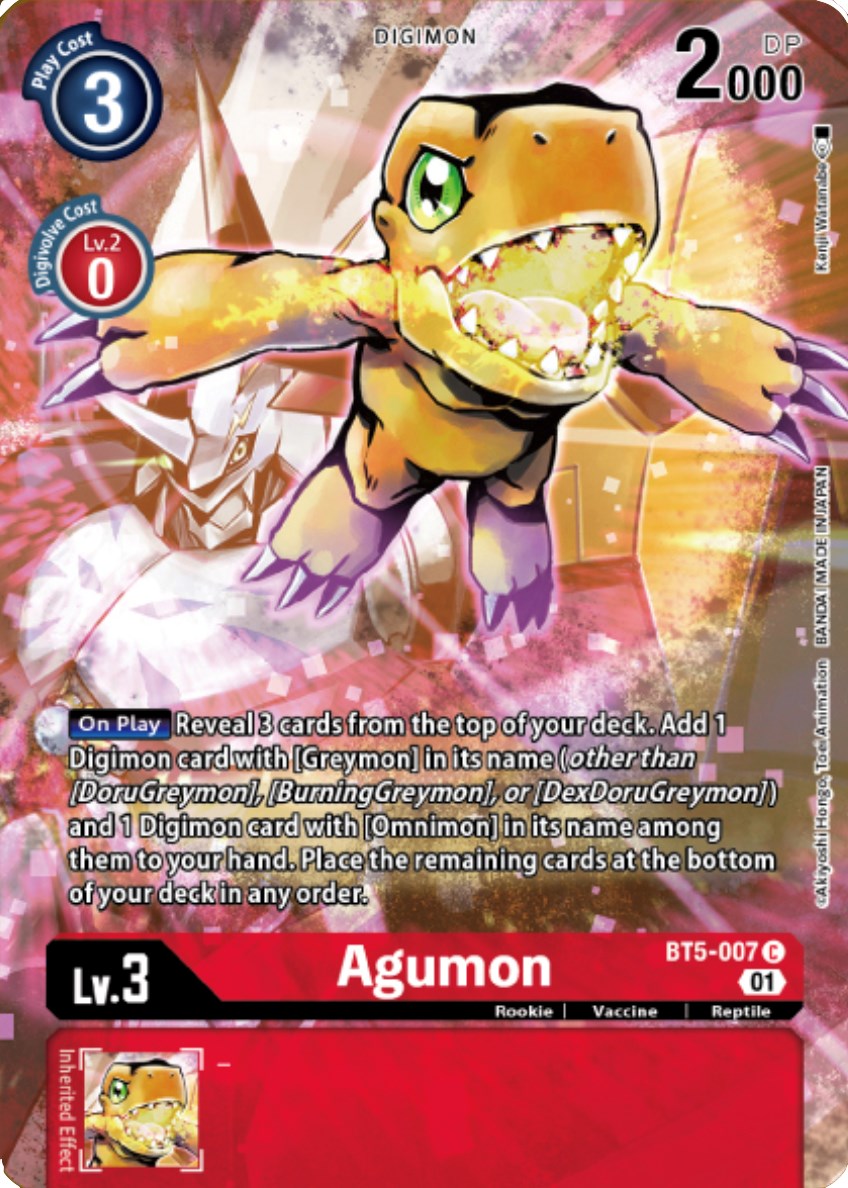 Agumon [BT5-007] (Digimon Royal Knights Card Set) [Battle of Omni Promos] | Card Merchant Takapuna