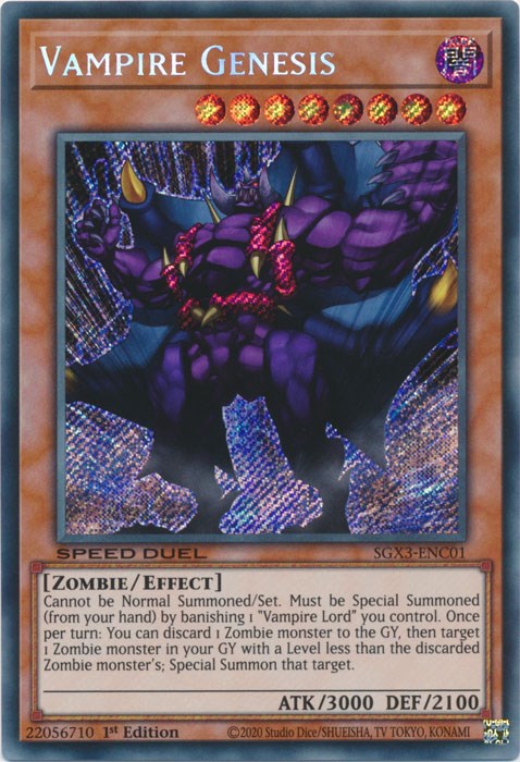 Vampire Genesis [SGX3-ENC01] Secret Rare | Card Merchant Takapuna