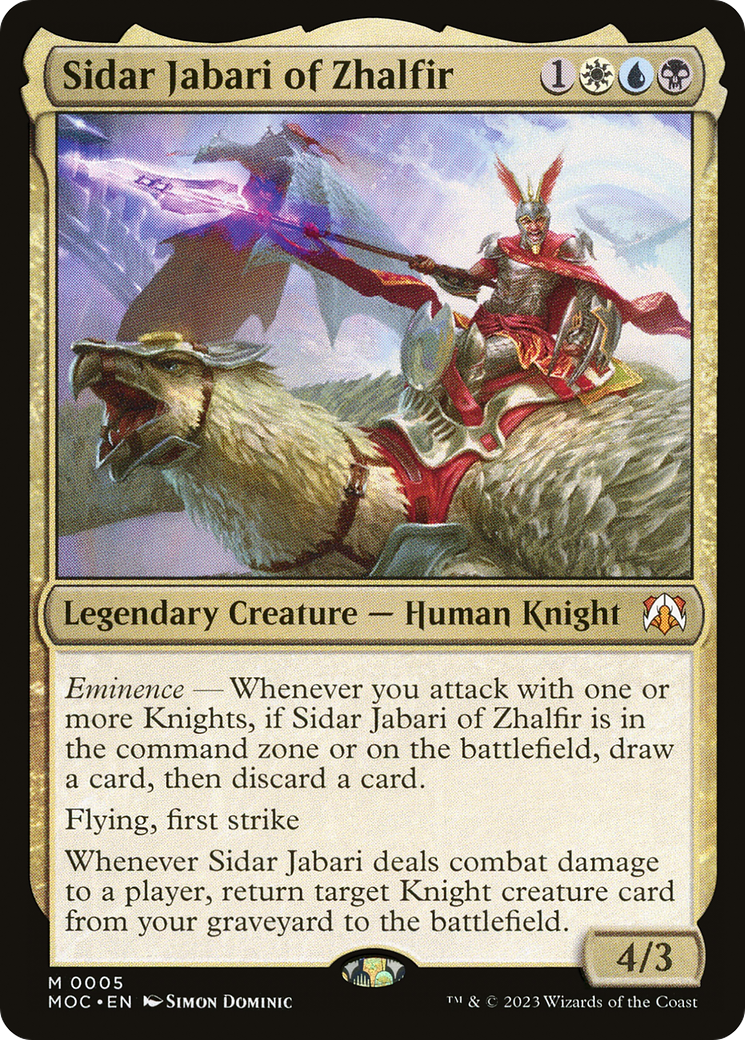 Sidar Jabari of Zhalfir [March of the Machine Commander] | Card Merchant Takapuna