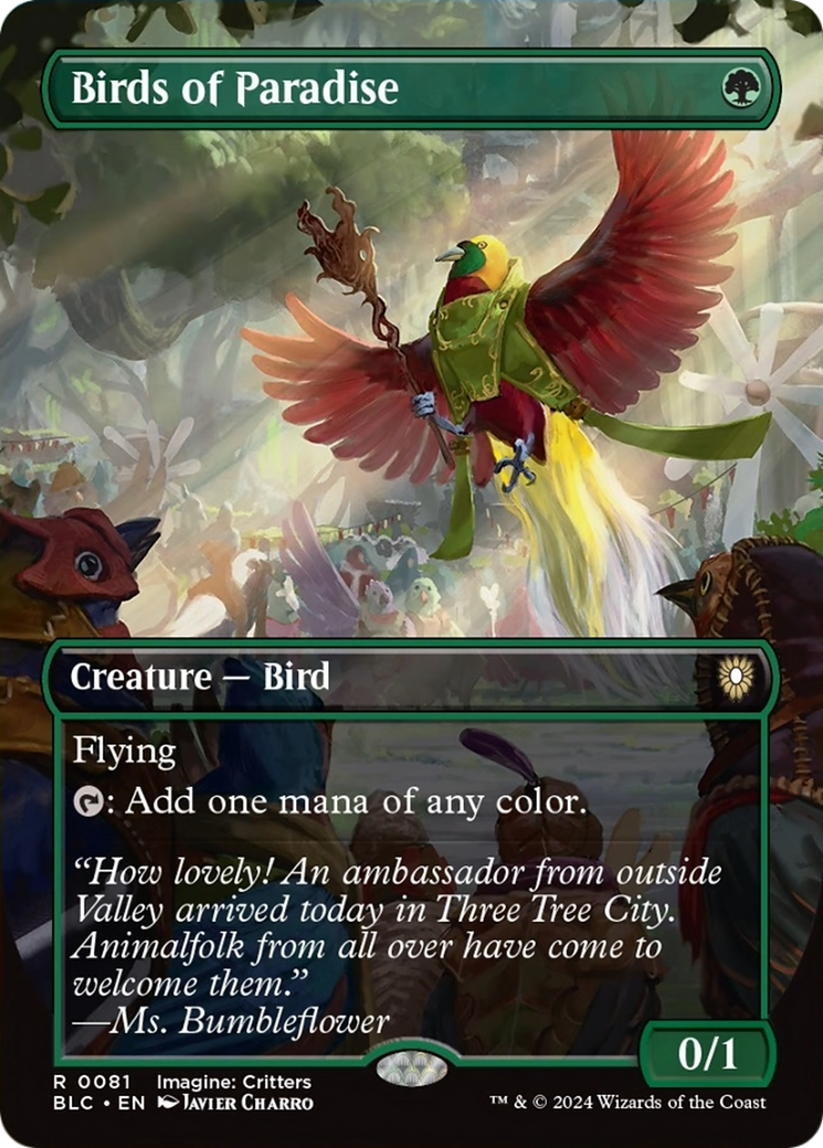 Birds of Paradise (Borderless) [Bloomburrow Commander] | Card Merchant Takapuna