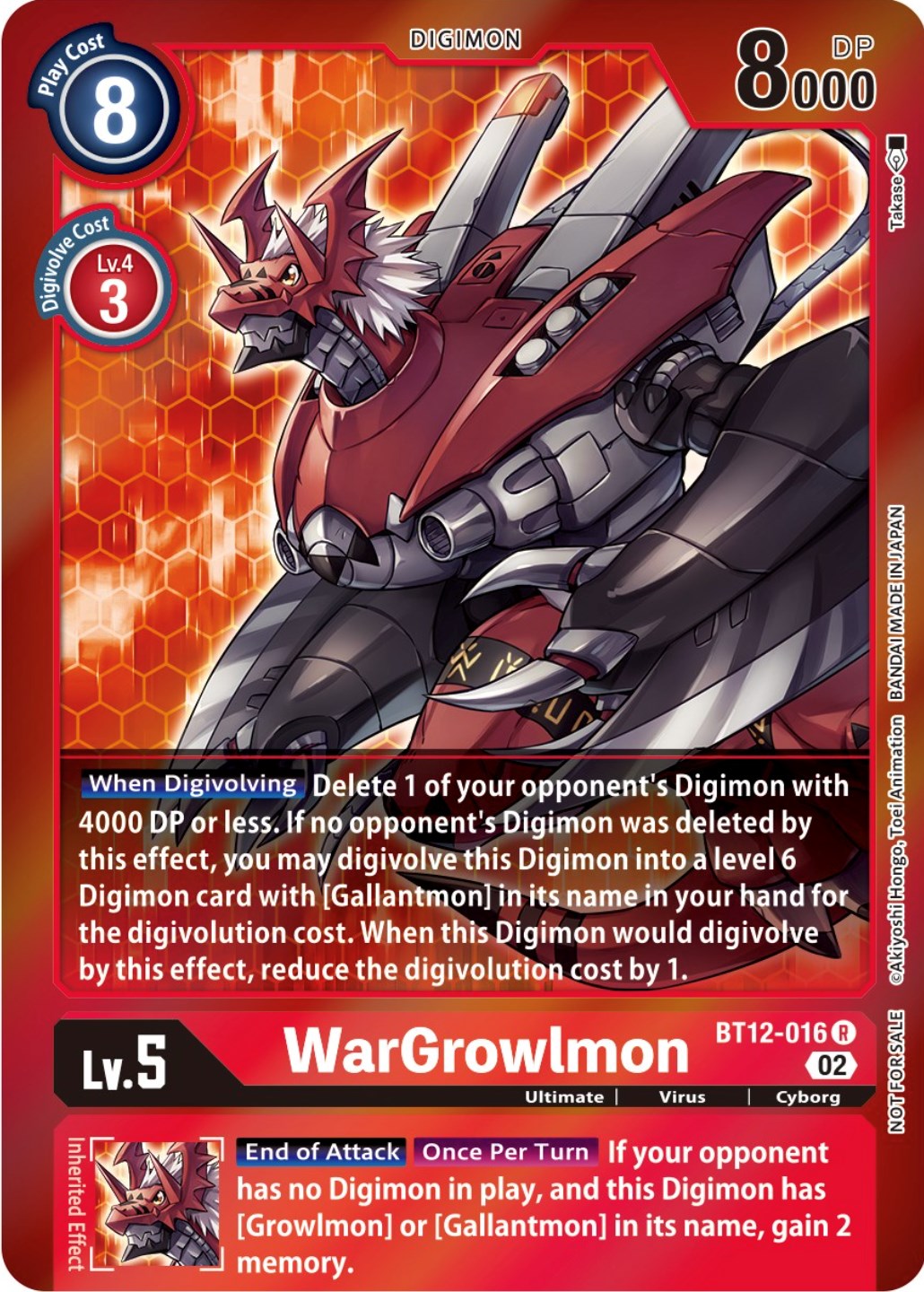 WarGrowlmon [BT12-016] (Tamer Party -Special-) [Across Time Promos] | Card Merchant Takapuna