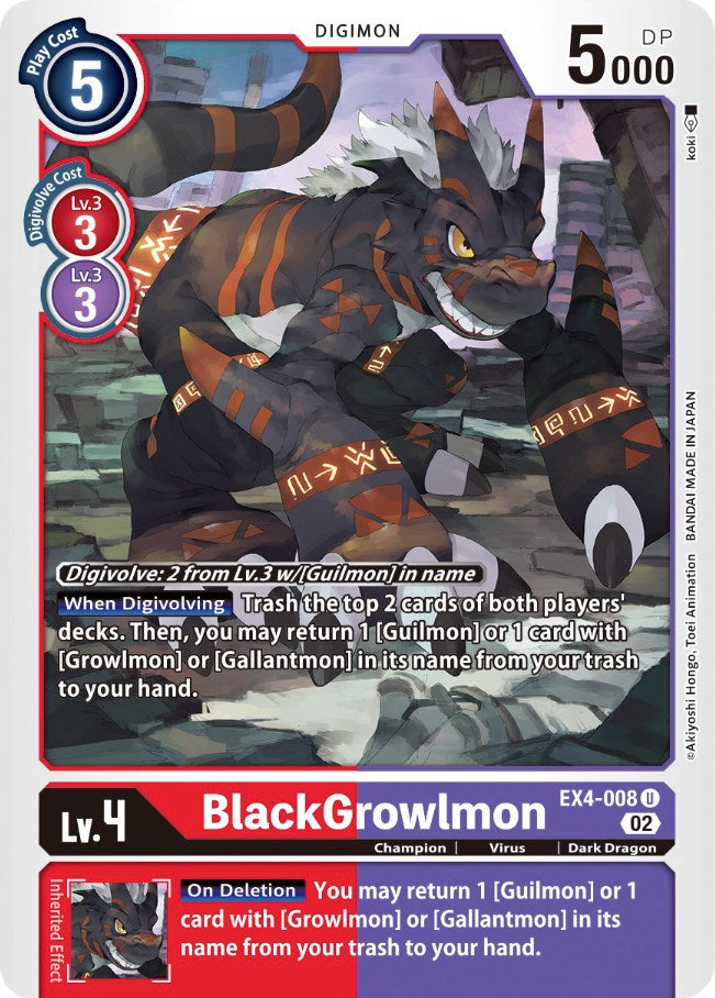 BlackGrowlmon [EX4-008] [Alternative Being Booster] | Card Merchant Takapuna