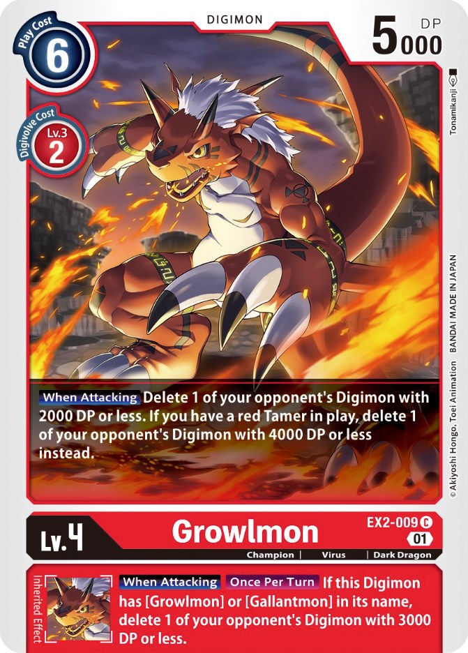 Growlmon [EX2-009] [Digital Hazard] | Card Merchant Takapuna