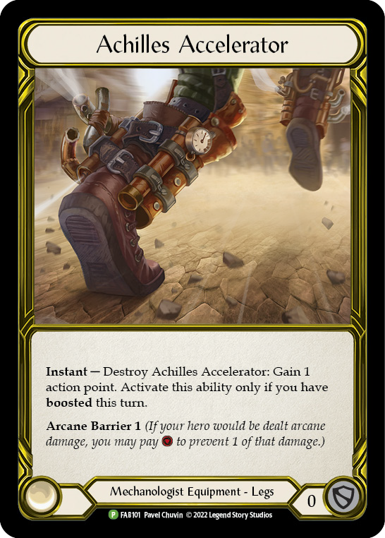 Achilles Accelerator (Golden) [FAB101] (Promo)  Cold Foil | Card Merchant Takapuna