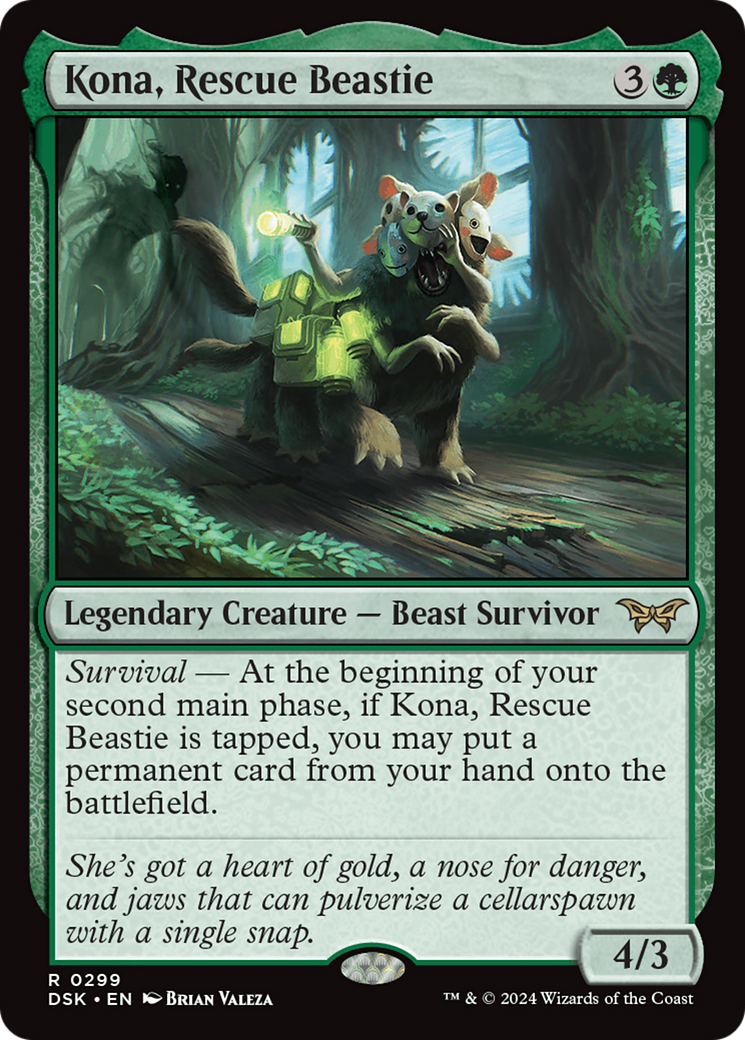 Kona, Rescue Beastie (0299) [Duskmourn: House of Horror] | Card Merchant Takapuna