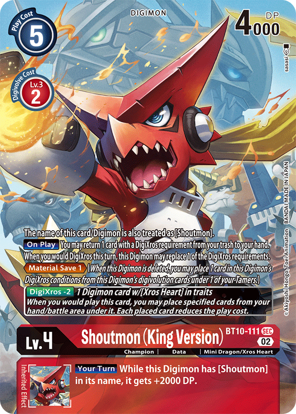 Shoutmon (King Version) [BT10-111] (Alternate Art) [Xros Encounter] | Card Merchant Takapuna