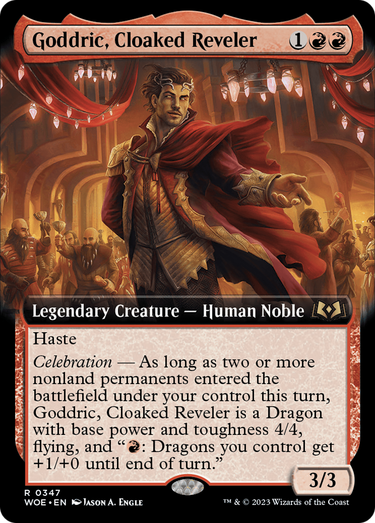 Goddric, Cloaked Reveler (Extended Art) [Wilds of Eldraine] | Card Merchant Takapuna