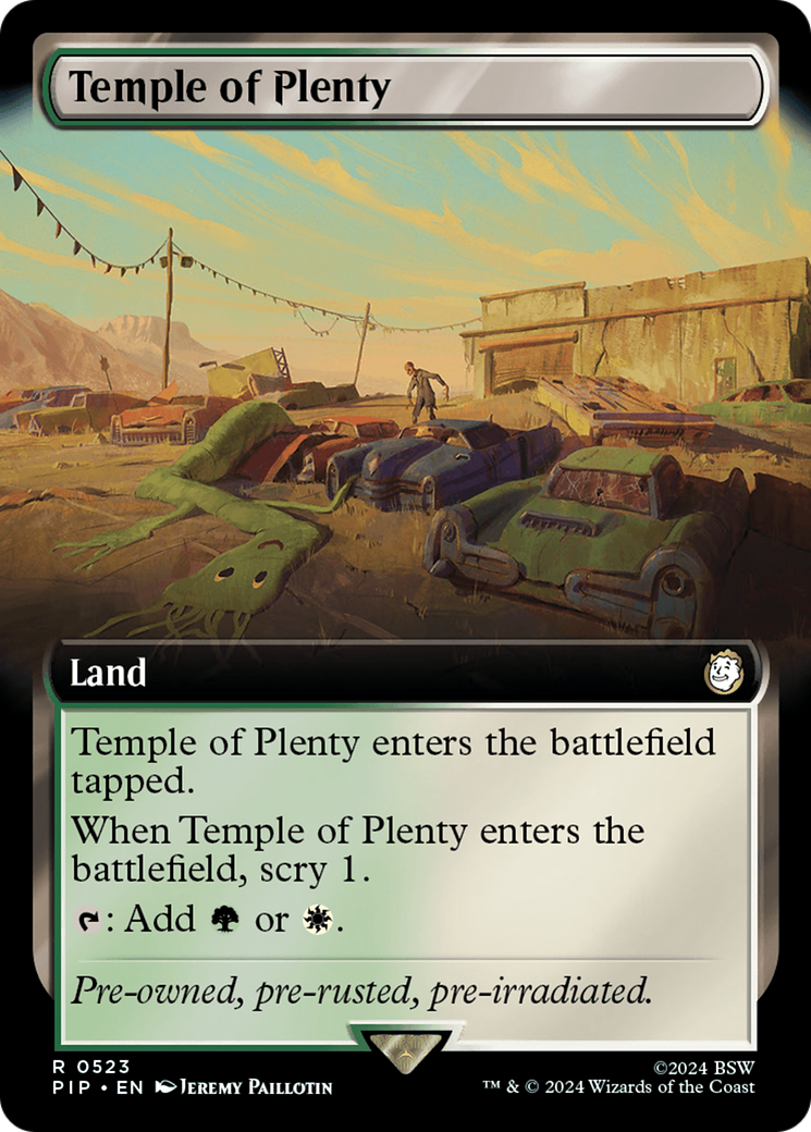 Temple of Plenty (Extended Art) [Fallout] | Card Merchant Takapuna