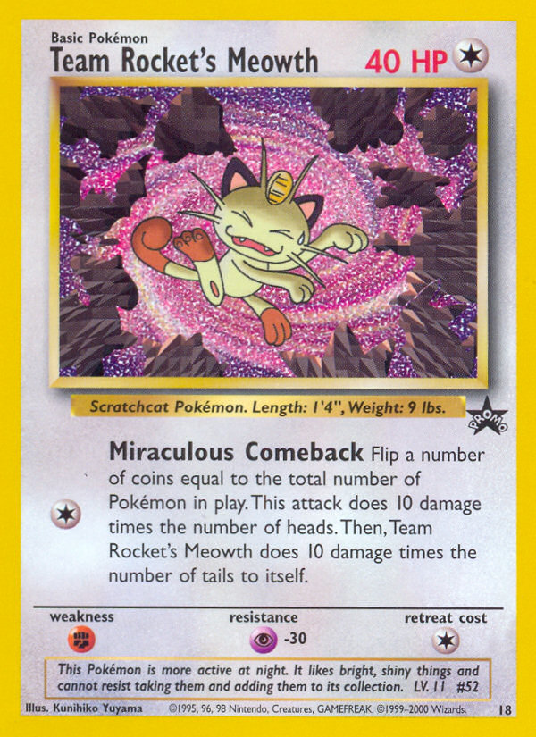 Team Rocket's Meowth (18) [Wizards of the Coast: Black Star Promos] | Card Merchant Takapuna