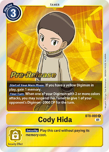 Cody Hida [BT8-089] [New Awakening Pre-Release Cards] | Card Merchant Takapuna