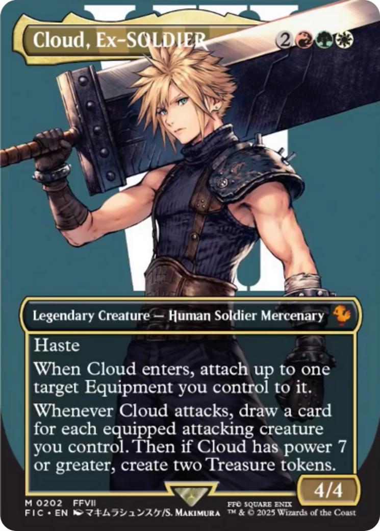 Cloud, Ex-SOLDIER (Borderless) [FINAL FANTASY Commander] | Card Merchant Takapuna