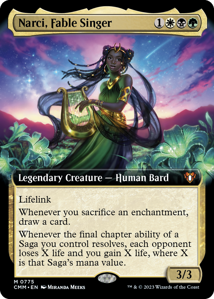 Narci, Fable Singer (Extended Art) [Commander Masters] | Card Merchant Takapuna