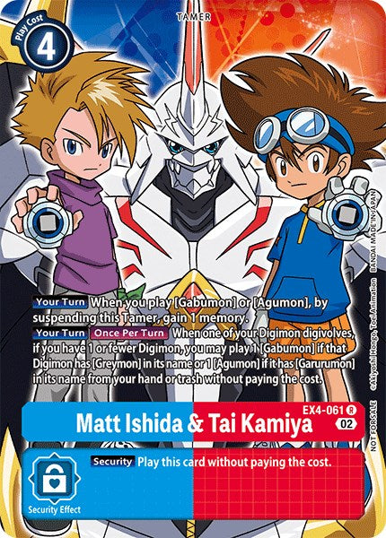 Matt Ishida & Tai Kamiya [EX4-061] (Alternate Art) [Alternative Being Booster] | Card Merchant Takapuna