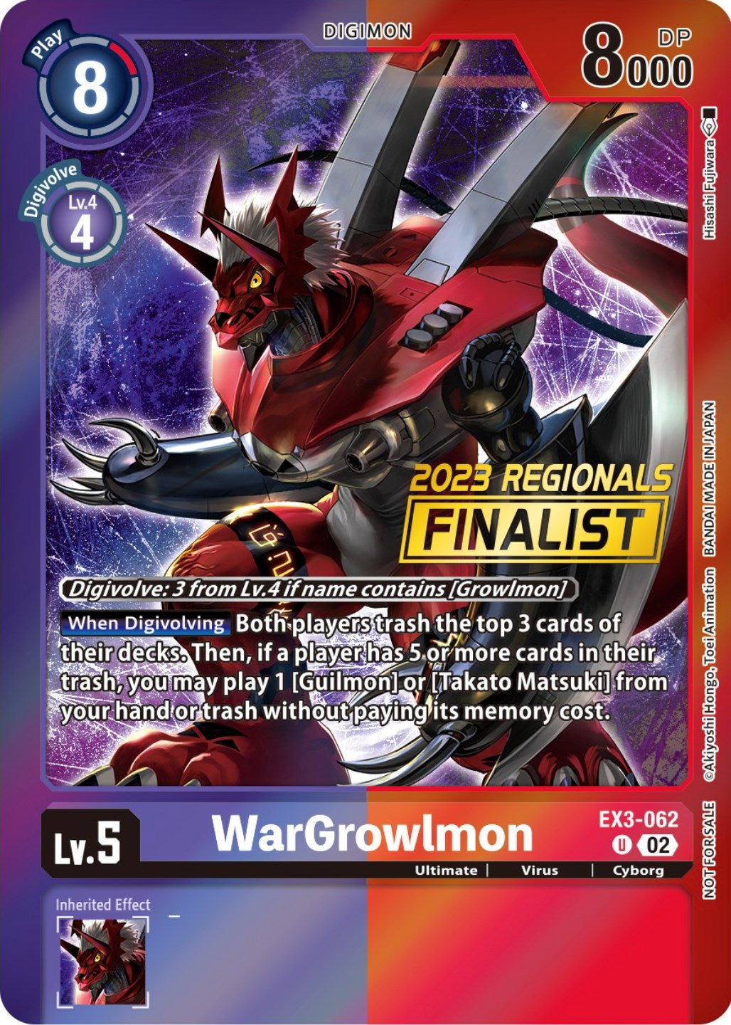 WarGrowlmon [EX3-062] (2023 Regionals Finalist) [Draconic Roar Promos] | Card Merchant Takapuna