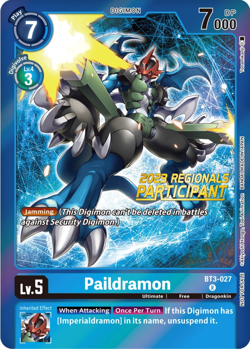 Paildramon [BT3-027] (2023 Regionals Participant) [Release Special Booster Promos] | Card Merchant Takapuna