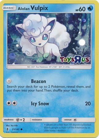 Alolan Vulpix (21/145) (Toys R Us Promo) [Sun & Moon: Guardians Rising] | Card Merchant Takapuna