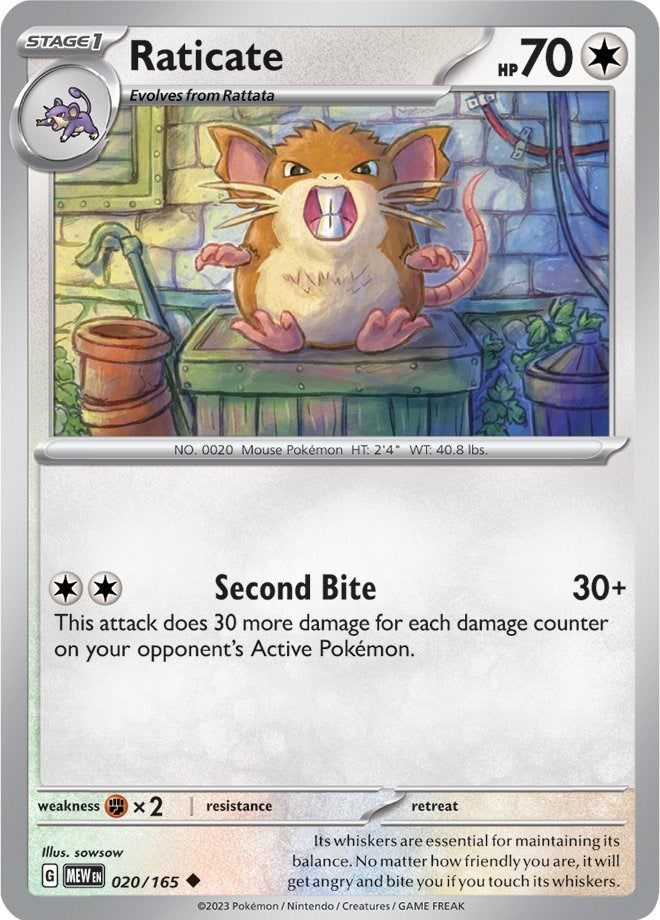 Raticate (020/165) [Scarlet & Violet 151] | Card Merchant Takapuna