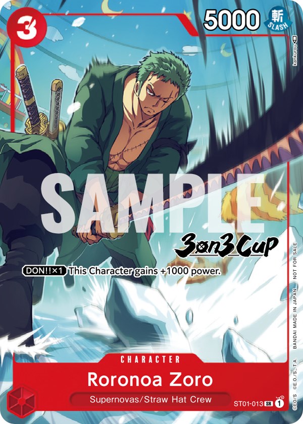 Roronoa Zoro (3-on-3 Cup) [Participant] [One Piece Promotion Cards] | Card Merchant Takapuna