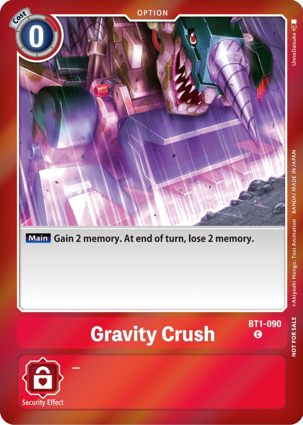 Gravity Crush [BT1-090] (Event Pack 5) [Release Special Booster Promos] | Card Merchant Takapuna