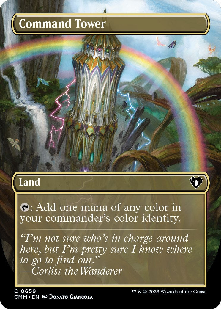 Command Tower (Borderless Alternate Art) [Commander Masters] | Card Merchant Takapuna