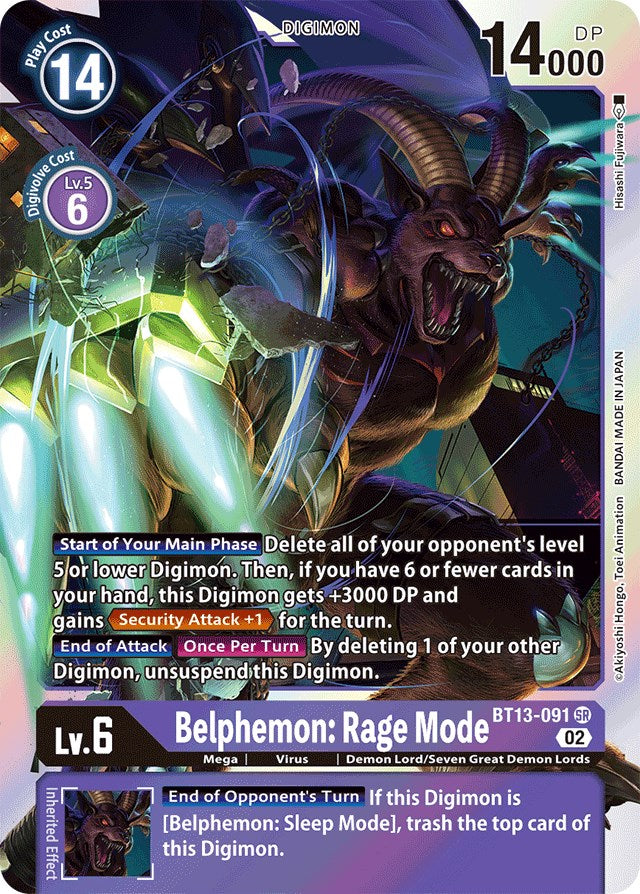 Belphemon: Rage Mode [BT13-091] [Versus Royal Knights Booster] | Card Merchant Takapuna