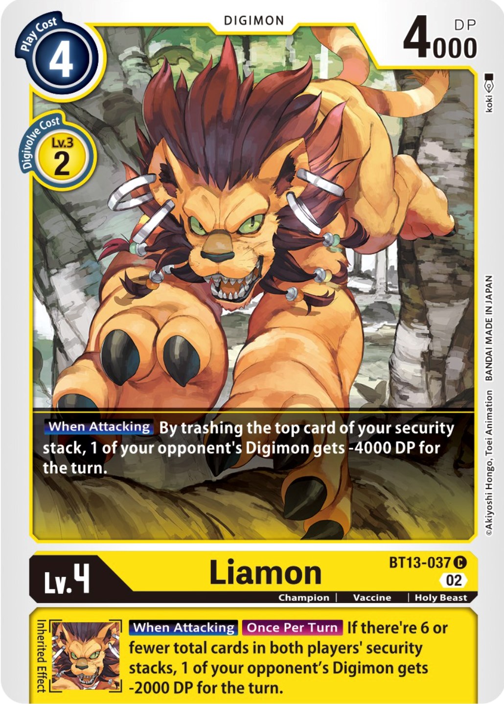 Liamon [BT13-037] [Versus Royal Knights Booster] | Card Merchant Takapuna