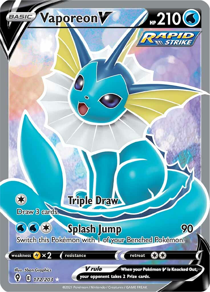 Vaporeon V (172/203) [Sword & Shield: Evolving Skies] | Card Merchant Takapuna