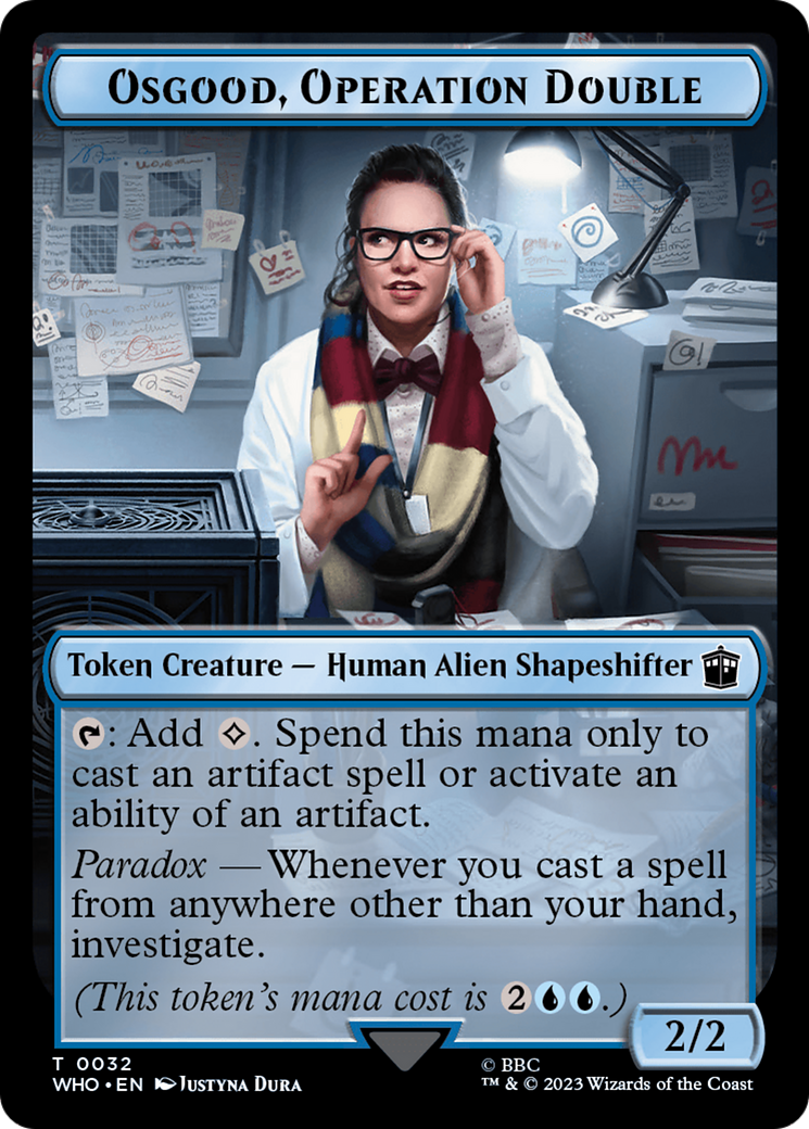 Alien // Osgood, Operation Double Double-Sided Token [Doctor Who Tokens] | Card Merchant Takapuna