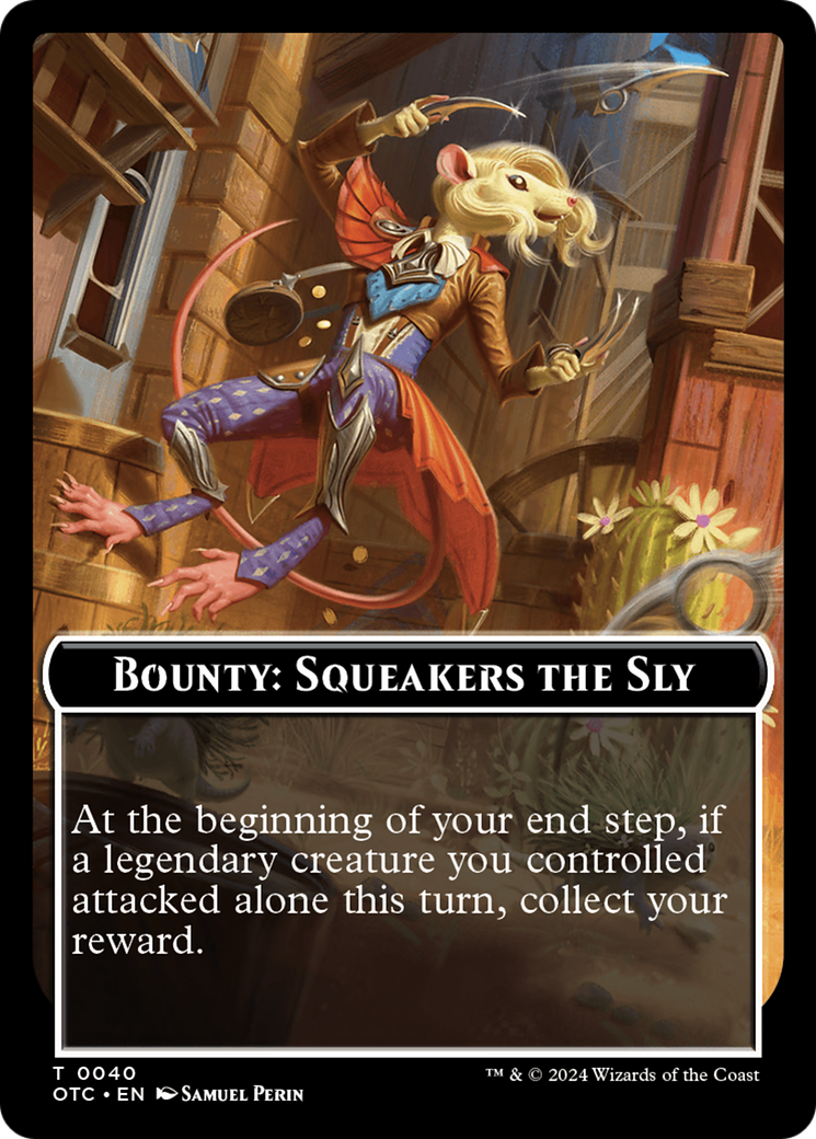 Bounty: Squeakers the Sly // Bounty Rules Double-Sided Token [Outlaws of Thunder Junction Commander Tokens] | Card Merchant Takapuna