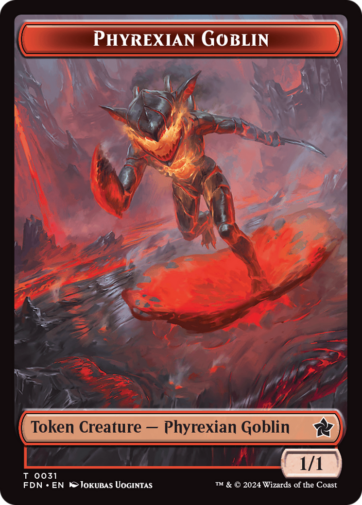 Cat (0027) // Phyrexian Goblin Double-Sided Token [Foundations Tokens] | Card Merchant Takapuna