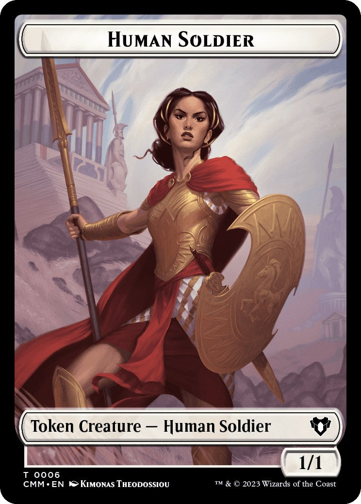 Human Soldier // Dwarf Berserker Double-Sided Token [Commander Masters Tokens] | Card Merchant Takapuna