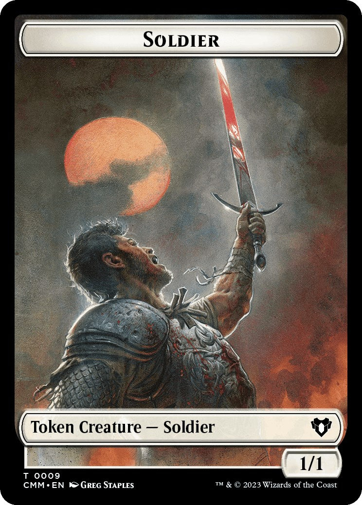 Soldier // Dragon (0020) Double-Sided Token [Commander Masters Tokens] | Card Merchant Takapuna