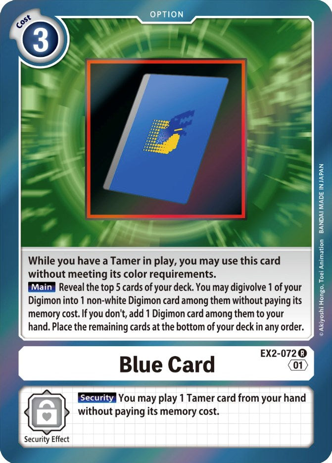 Blue Card [EX2-072] [Digital Hazard] | Card Merchant Takapuna