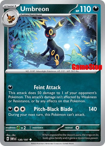 Umbreon (130/197) (GameStop Exclusive) [Scarlet & Violet: Black Star Promos] | Card Merchant Takapuna