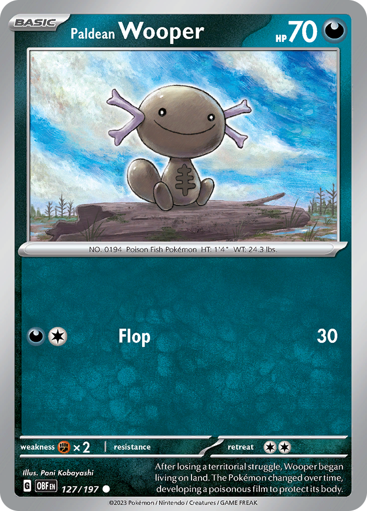 Paldean Wooper (127/197) [Scarlet & Violet: Obsidian Flames] | Card Merchant Takapuna